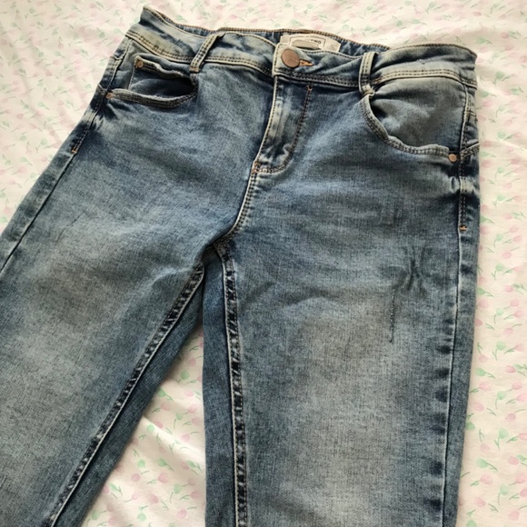 EightyTwo Denim Acid Wash Skinny Ankle Jeans Size 5 Pockets Light Blue - Picture 3 of 16
